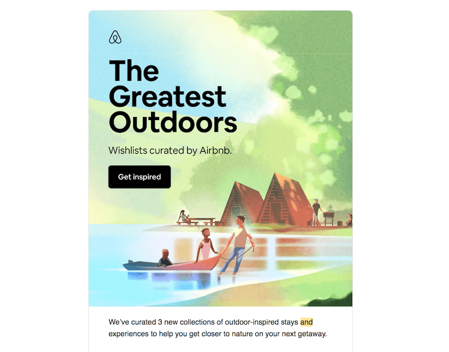 Airbnb monthly newsletter example screenshot