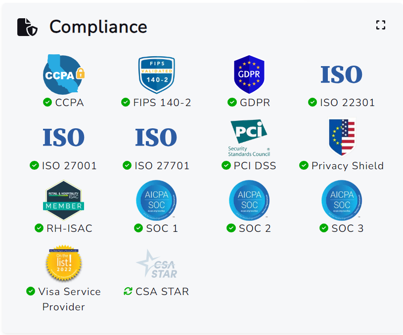A list of logos for compliance with three ISO logos