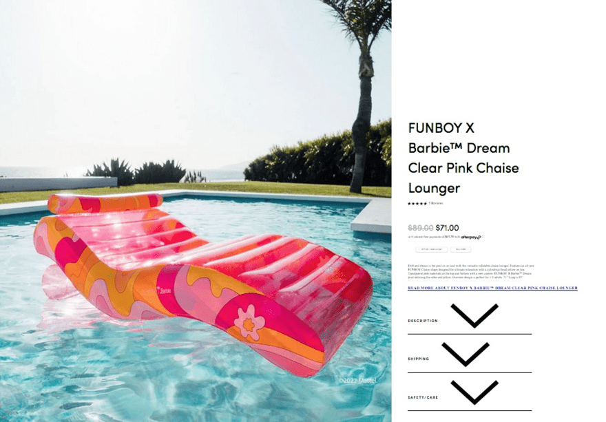 Product photo of inflatable in a pool
