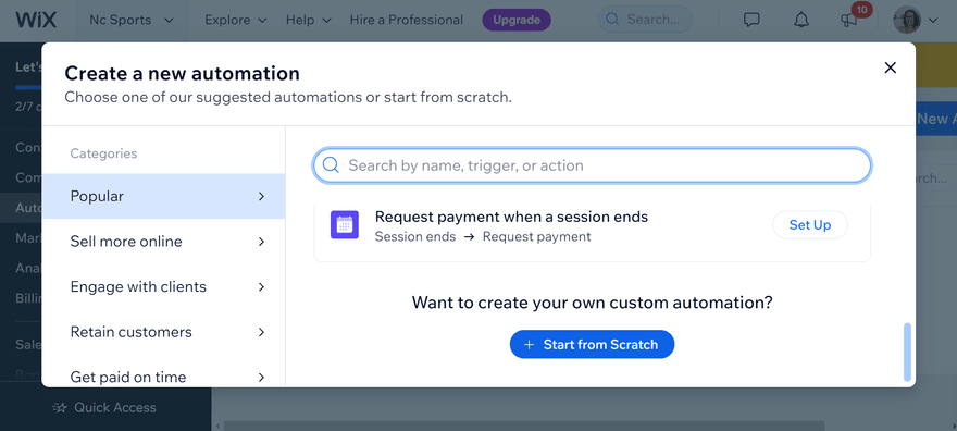 A big blue button that says "Start from Scratch"